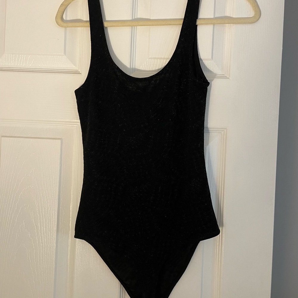Zara black shimmer bodysuit